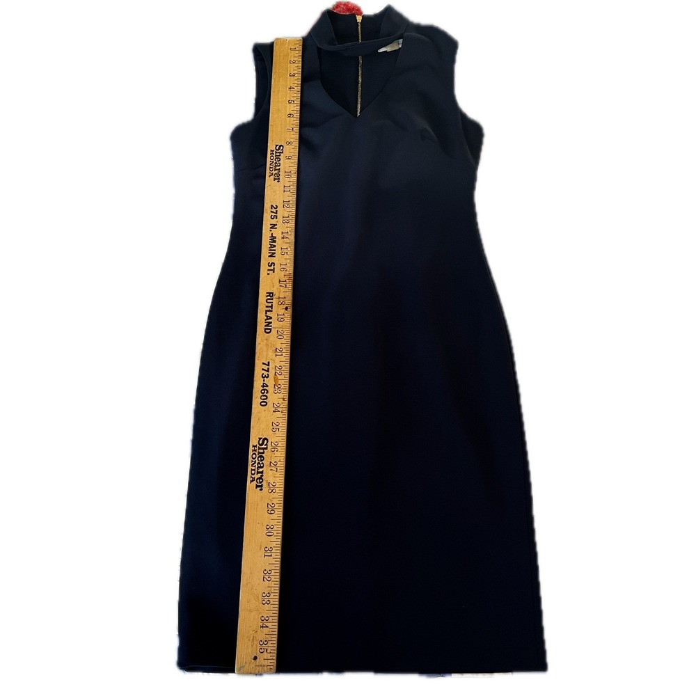 Calvin Klein Navy Sleeveless Mock Neck Sheath Dress - Women's Size 2 - Picture 5 of 11